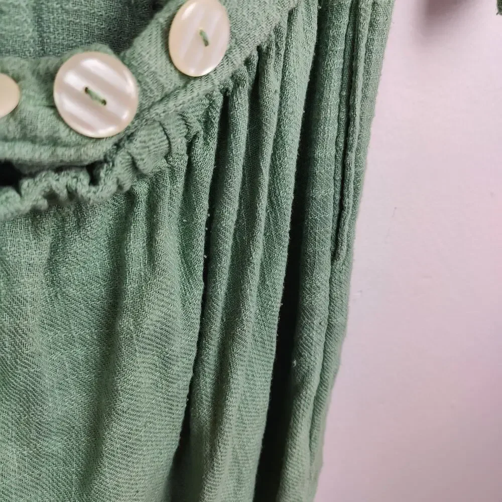 Free People Madeline Sage Green Open Back Mini Dress Womens‎ Small Green Preppy